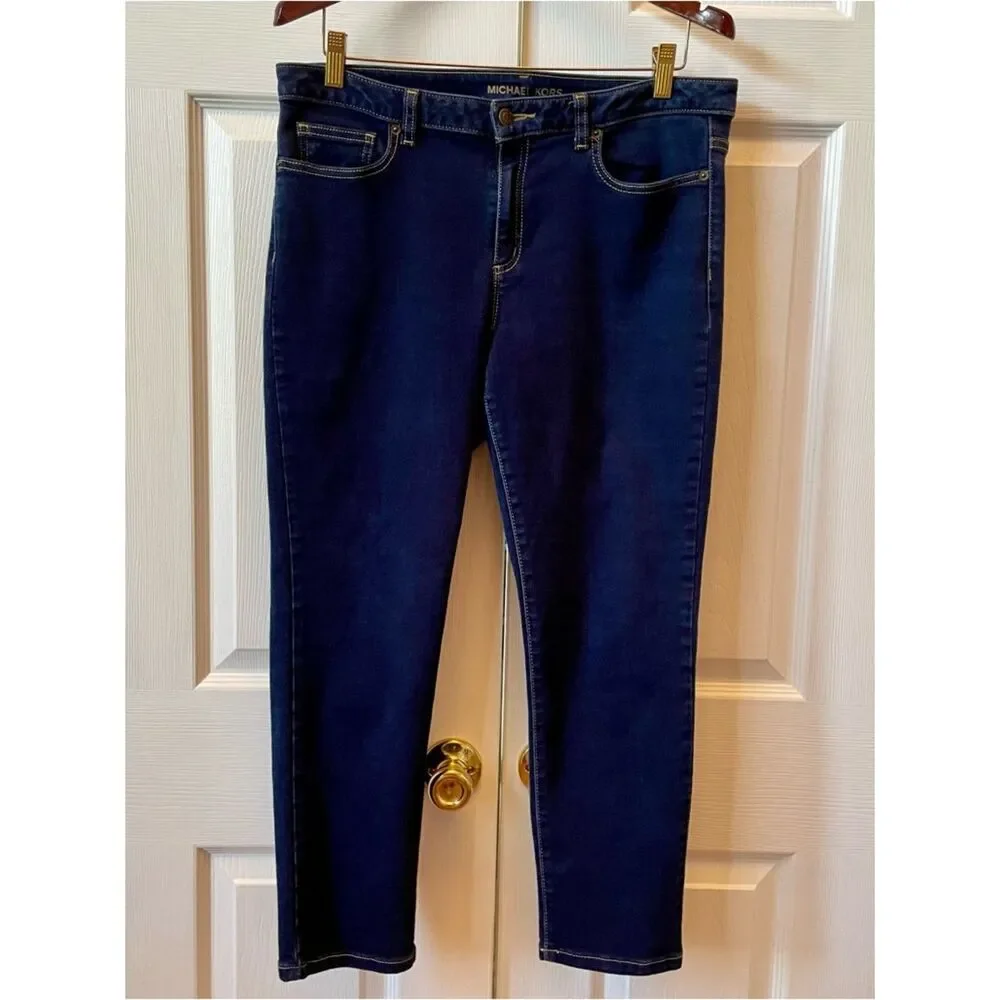 Michael Kors Women's Dark Navy Izzy Cropped Skinny Jeans